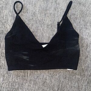 Black V-Neck Crop Top